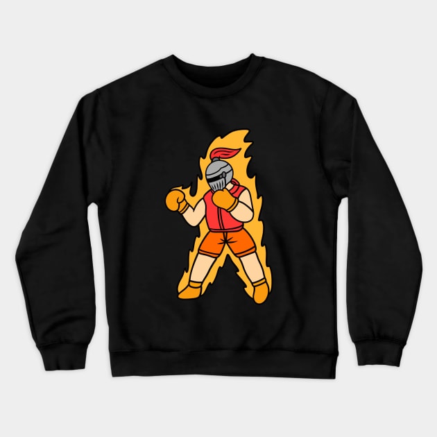 Cool cartoon knight boxing Crewneck Sweatshirt by Andrew Hau